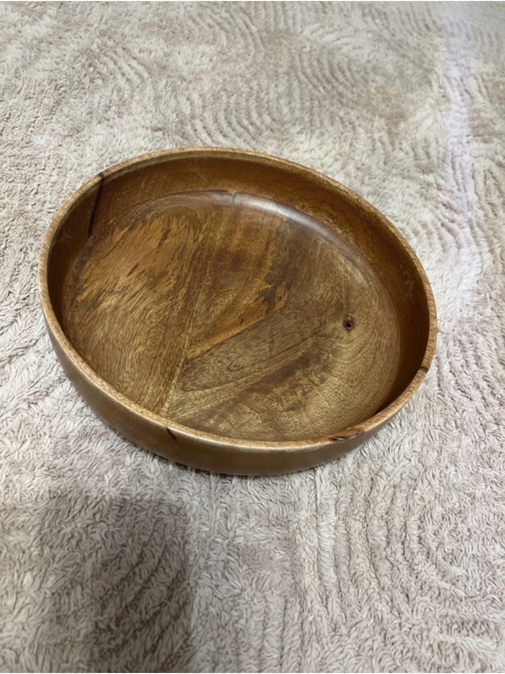 H&M Home Round Mango Wood Serving Tray Natural Brown Wooden Platter